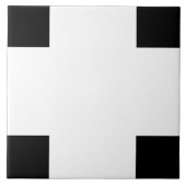 Zwart-witkeramische tapijten tegeltje (Voorkant)