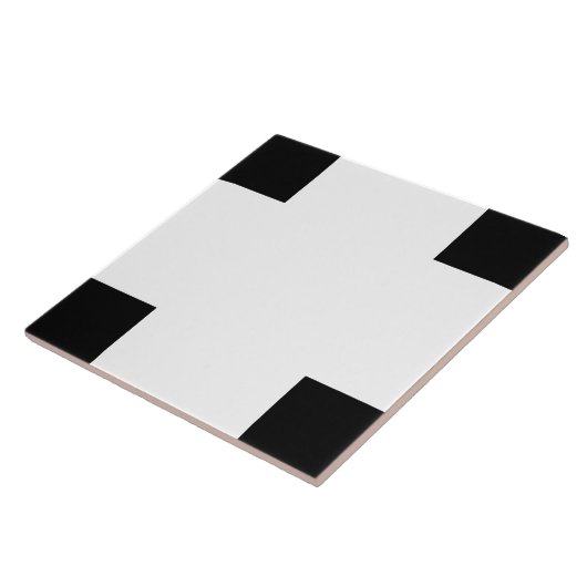 Zwart-witkeramische tapijten tegeltje (Zijkant)