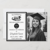 Zwart-witklasse van 2023 Afstuderen Kaart (Voorkant)