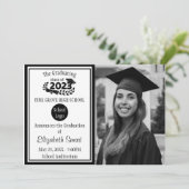 Zwart-witklasse van 2023 Afstuderen Kaart (Staand voorkant)