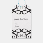 Zwart-witklassieke  chic Wedding Cadeaulabel (Voorkant)