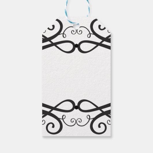 Zwart-witklassieke  chic Wedding Cadeaulabel (Achterkant)