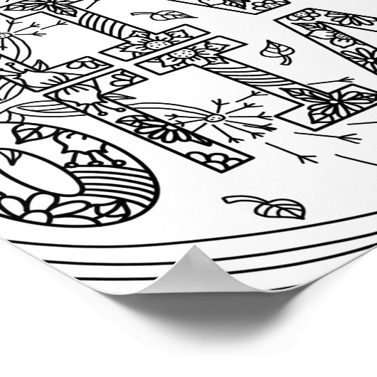 Zwart-witkleuren Pagina meisjesnaam Olivia Poster (Hoek)