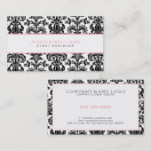 Zwart-witkleuren roze accessoires visitekaartje (Voorkant / Achterkant)