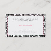 Zwart-witkleuren roze accessoires visitekaartje (Achterkant)