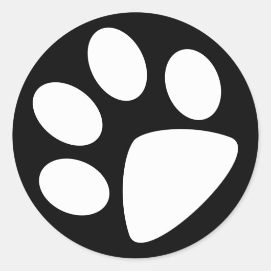 zwart-witkleuren voor voetafdrukken ronde sticker (Voorkant)