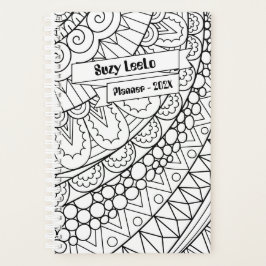 Zwart-witkleuren voor volwassenen, stijlvolle plan planner