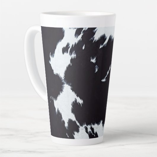 Zwart-witkoeienafdrukken Latte Mok (Linkerhoek)