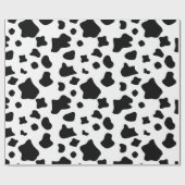 Zwart-witkoeienbont, dierlijke afdruk, vlekpatroon cadeaupapier (Vlak)