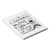 Zwart-witkoffie en cake, handbrief notitieblok (Schuin)