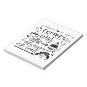 Zwart-witkoffie en cake, handbrief notitieblok (Linkerzijde)