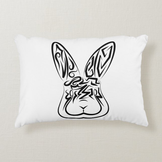Zwart-witkonijn Accent Kussen (Voorkant)