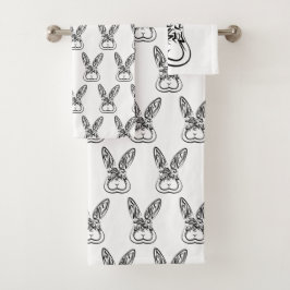 Zwart-witkonijn Bad Handdoek