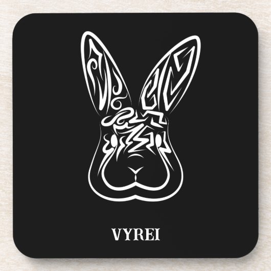 Zwart-witkonijn Bier Onderzetter (Voorkant)