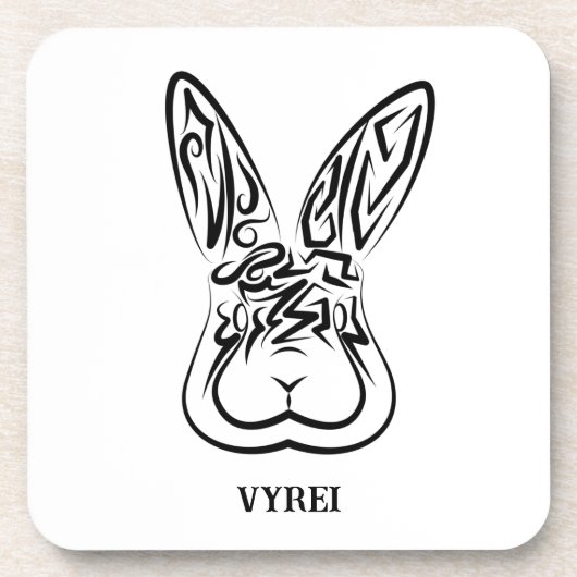 Zwart-witkonijn Bier Onderzetter (Voorkant)