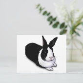 Zwart-witkonijn Briefkaart (Staand voorkant)