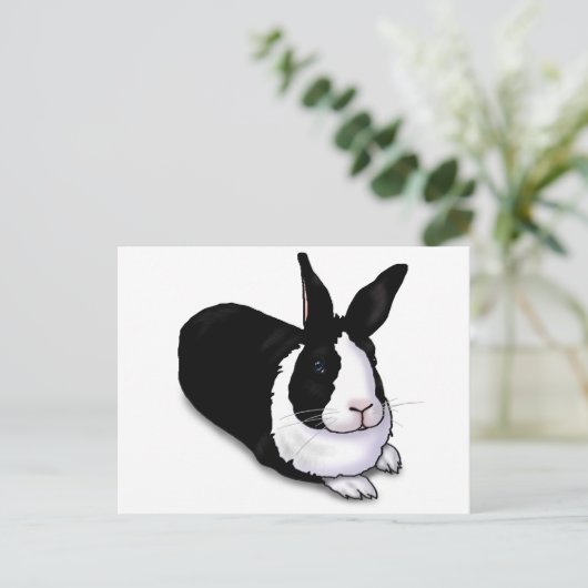 Zwart-witkonijn Briefkaart (Staand voorkant)