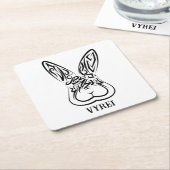 Zwart-witkonijn Kartonnen Onderzetters (Schuin)