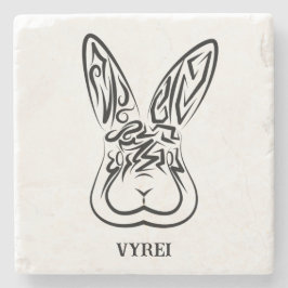 Zwart-witkonijn Stenen Onderzetter