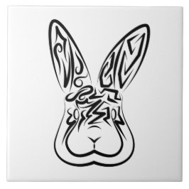 Zwart-witkonijn Tegeltje