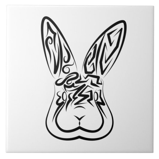 Zwart-witkonijn Tegeltje (Voorkant)