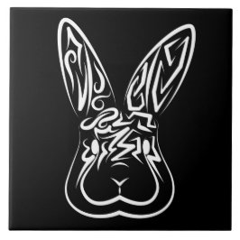 Zwart-witkonijn Tegeltje