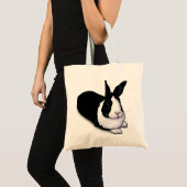 Zwart-witkonijn Tote Bag (Voorkant (product))