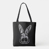 Zwart-witkonijn Tote Bag (Achterkant)