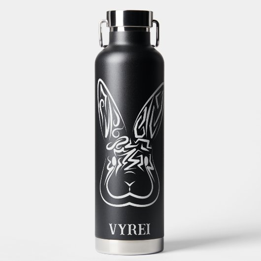 Zwart-witkonijn Waterfles (Voorkant)