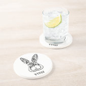 Zwart-witkonijn Zandsteen Onderzetter (Zijkant)