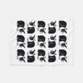 Zwart-witkonijnen en witkonijnen fleece deken (Voorkant (Horizontaal))