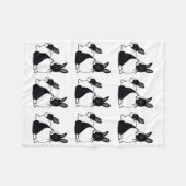 Zwart-witkonijnen en witkonijnen fleece deken (Voorkant (Horizontaal))