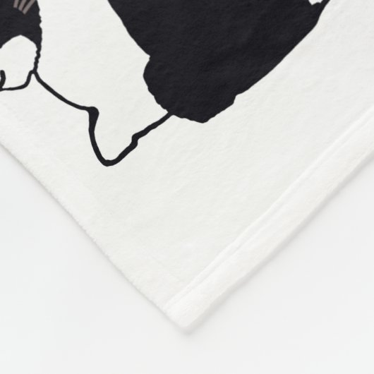 Zwart-witkonijnen en witkonijnen fleece deken (Hoek)