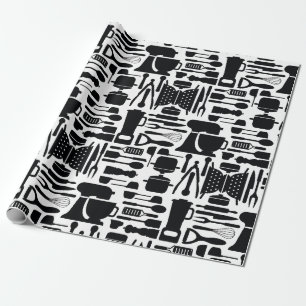 Zwart-witkookgadgets & gereedschap cadeaupapier