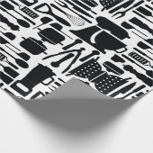 Zwart-witkookgadgets & gereedschap cadeaupapier (Hoek)