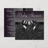 Zwart-witkorrels, zwoerd en diamant Baby shower Kaart (Voorkant / Achterkant)