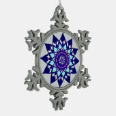 zwart-witkosmos tin sneeuwvlok ornament (Links)