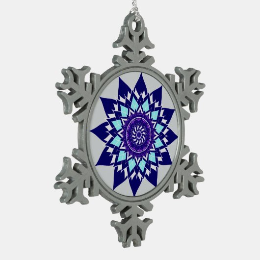 zwart-witkosmos tin sneeuwvlok ornament (Links)