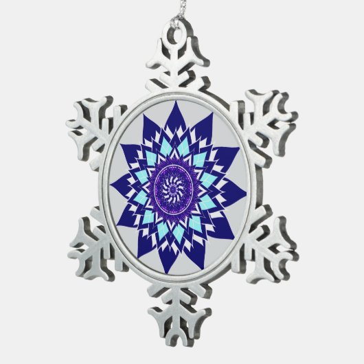 zwart-witkosmos tin sneeuwvlok ornament (Rechts)