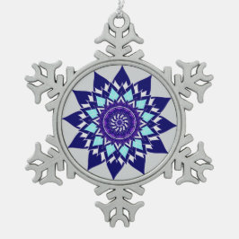 zwart-witkosmos tin sneeuwvlok ornament