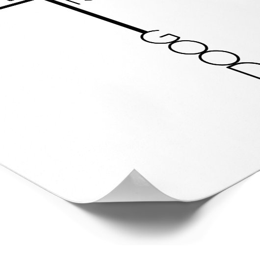 Zwart-witkruisminimalistisch Christelijk Poster (Hoek)