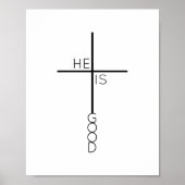 Zwart-witkruisminimalistisch Christelijk Poster (Voorkant)