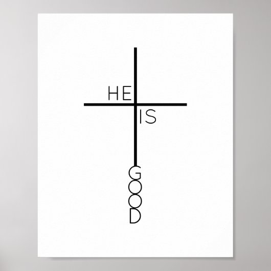 Zwart-witkruisminimalistisch Christelijk Poster (Voorkant)