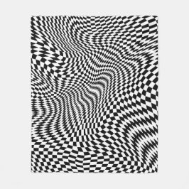 Zwart-witkwitcheques Fleece Deken