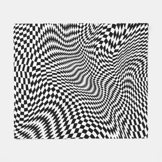 Zwart-witkwitcheques Fleece Deken (Voorkant (Horizontaal))