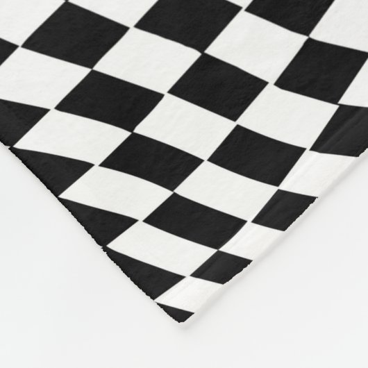 Zwart-witkwitcheques Fleece Deken (Hoek)