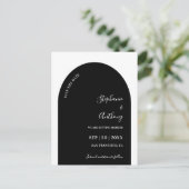 Zwart-witlaarshuwelijk sparen de Datum Aankondigingskaart (Staand voorkant)