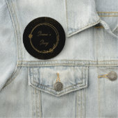 Zwart-witlabel en gouden bruiloft naamplaatje (In situ)