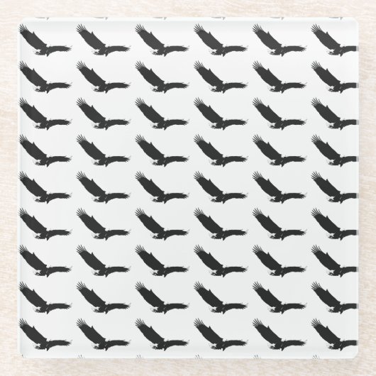 Zwart-witlandingadelaar Glazen Onderzetter (Voorkant)