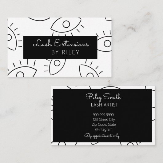 Zwart-witlaskunstenaar Visitekaartje (Voorkant / Achterkant)